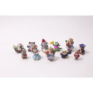 1990s Hallmark Merry Miniatures Set of 11 Cute Animals Figurines ~ 260205-WH 948